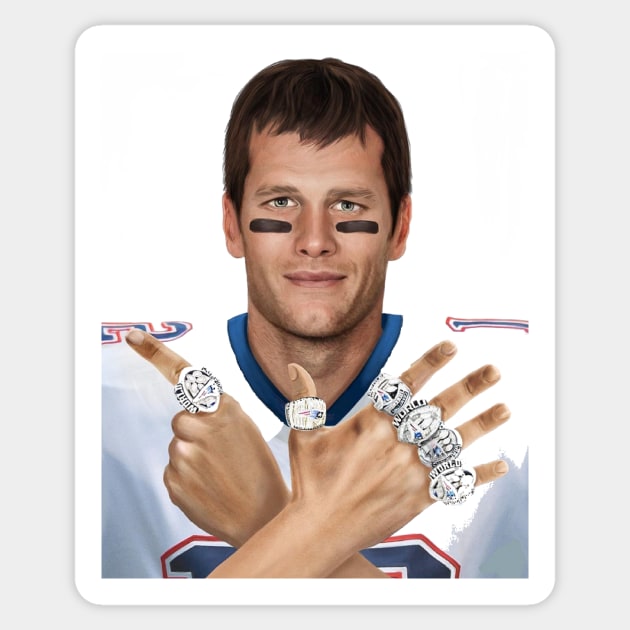 Tom Brady 6 Rings Sticker by DominantDesigns